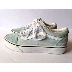 Vans Old Skool Suede Shoes Women's 8.5 Sky Blue Low Top Sneakers